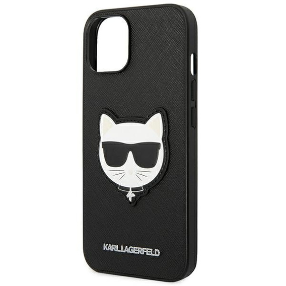 Чехол Karl Lagerfeld до iPhone 14 Plus, Saffiano Choupette Head Patch, чёрный