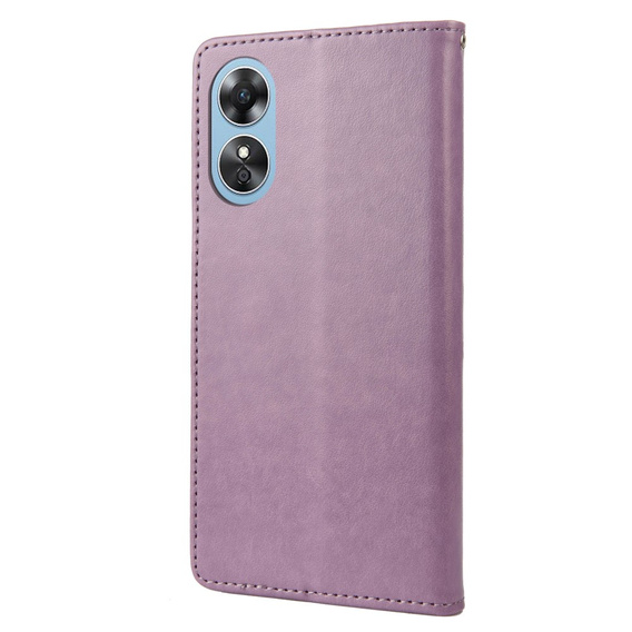 Откидной чехол для Oppo A17, Butterfly, фиолетовый