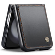 Чохол для Samsung Galaxy Z Flip7 FE / Z Flip6, CASE Litchi Leather, чорний