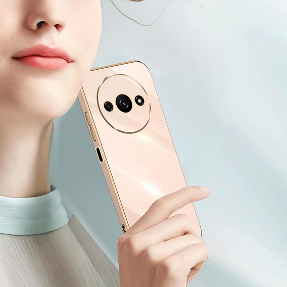 Чохол для Xiaomi Redmi A3, Glamour CamShield, рожевий rose gold