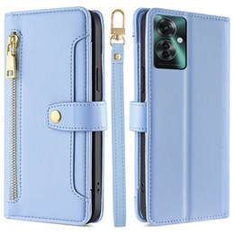 Откидной чехол для Oppo Reno 11F 5G, Wallet Zipper Pocket, синий