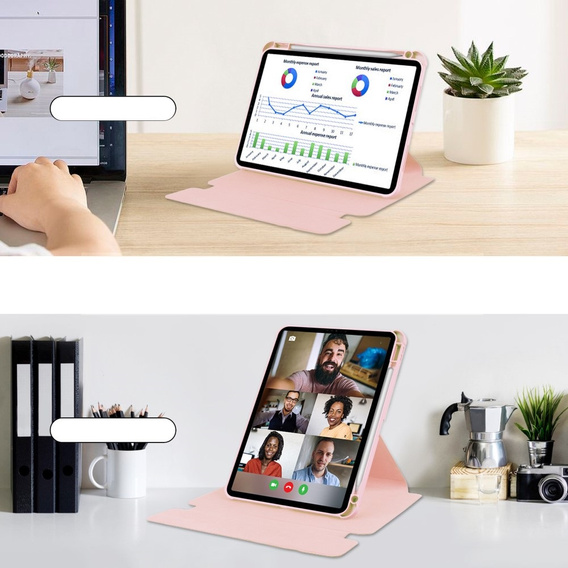 Чехол клавиатура для iPad Pro 11" 2024 (5 gen.), Rotary 360° Leather, розовый