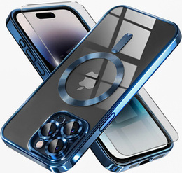 Чохол для iPhone 14 Pro Max, Electro MagSafe, м'яти + Скло на екран