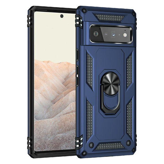 Бронированный Чехол до Google Pixel 6 Pro, Nox Case Ring, темно-синий