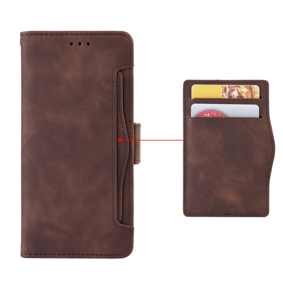 Откидной чехол для Realme C11 2021 / C20 / C20A, Card Slot, коричневый