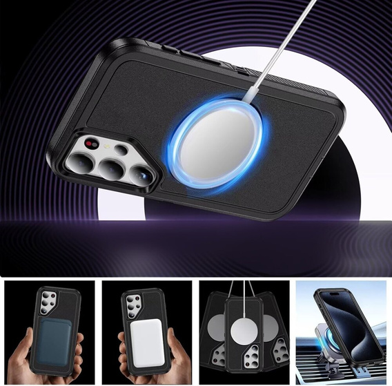 Чохол з рамкою для Samsung Galaxy S22 Ultra, для MagSafe, чорний