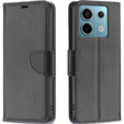 Чехол до Xiaomi Redmi Note 13 Pro 5G, Wallet Litchi Leather, чёрный