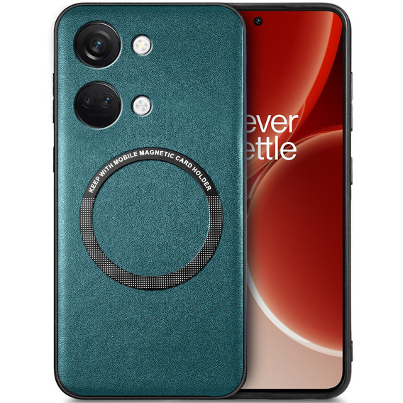 Чехол до OnePlus Nord 3 5G, Leather Hybrid MagSafe, зелёный