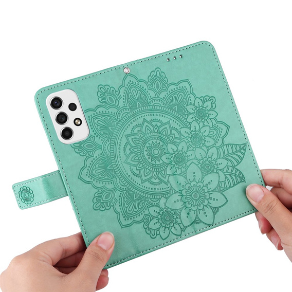 Откидной чехол для Samsung Galaxy A53 5G, Mandala Flower, зелёный