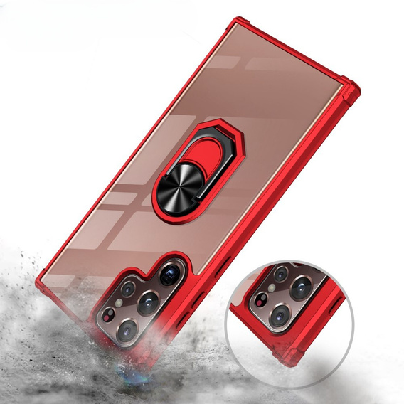 Чехол до Samsung Galaxy S23 Ultra, Clear Ring, красный