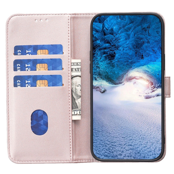 Откидной чехол для Samsung Galaxy S23 FE, BINFEN Wallet, розовый + 9H стекло  