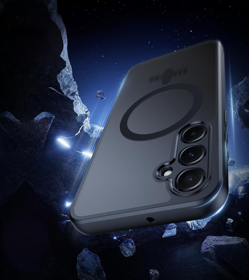 Чохол для Samsung Galaxy A56, для MagSafe, ERBORD Matt Case, чорний + захисне скло
