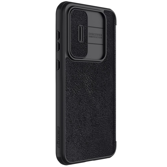 NILLKIN флип-кейс для Samsung Galaxy A55, CamShield Qin Pro, кожа, чёрный