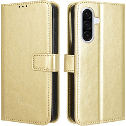 Футляр з клапаном для Samsung Galaxy A56, Crazy Horse Wallet, золотий