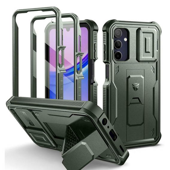 Броньований чохол для Samsung Galaxy A15, Dexnor Full Body (Two Frames), зелений