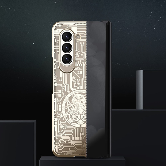 Чохол для Samsung Galaxy Z Fold 5 5G, Mechanical Legend, золотий