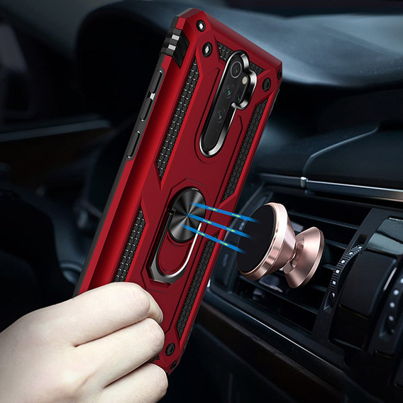 Бронированный Чехол до Xiaomi Redmi Note 8 Pro, Nox Case Ring, красный