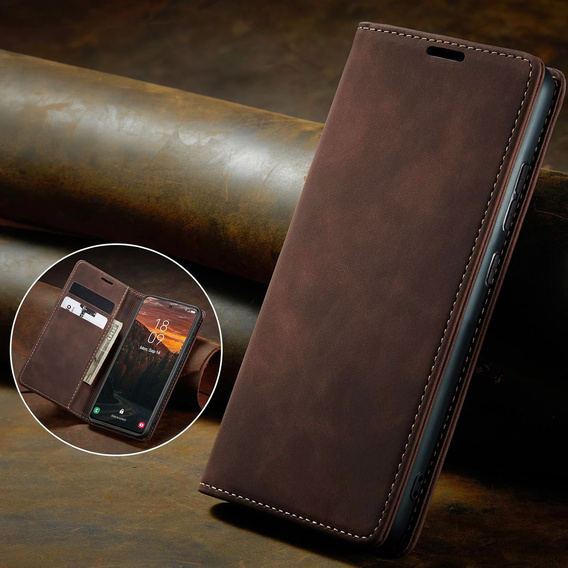 Чехол для Samsung Galaxy A16, ERBORD Vintage, бумажник с клапаном, кофе