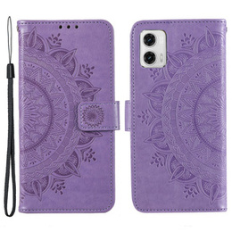 Откидной чехол для Motorola Moto G73 5G, Mandala Flower, фиолетовый