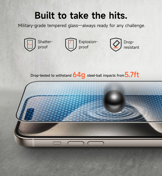 2x Захисне скло SURITCH для iPhone 15 Pro