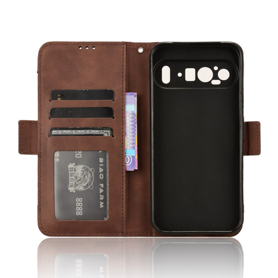 Откидной чехол для Google Pixel 9 Pro XL, Card Slot, коричневый