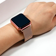 Металический браслет с чехлом для часов Apple Watch 1/2/3/4/5/6/SE (42/44MM), Rose Gold