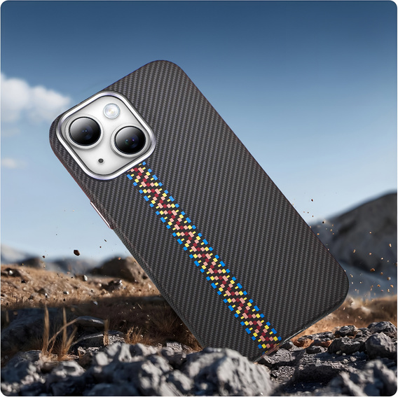 Чехол для iPhone 13, Carbon Fiber MagSafe, чёрный