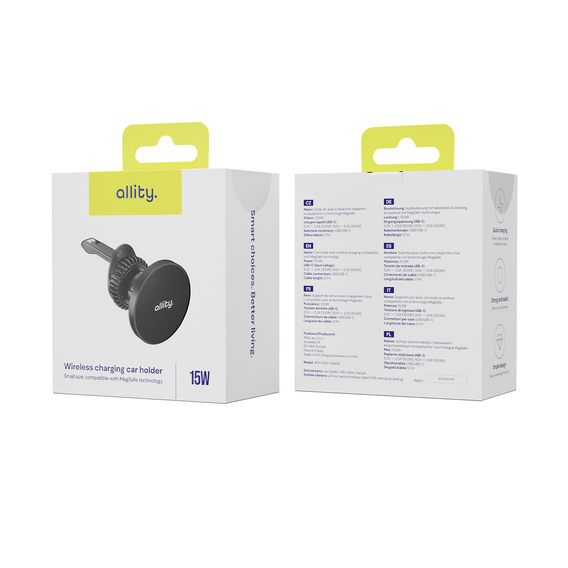 Автотримач XO C130 магнітний чорний для вентиляційної решітки