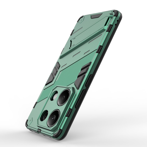 Чехол для Xiaomi Redmi Note 13 Pro 4G / Xiaomi Redmi Note 14S / Xiaomi Poco M6 Pro 4G, Military kickstand, зелёный