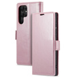 Чохол-книжка для Samsung Galaxy S23 Ultra, ERBORD Waxy Wallet, рожевий