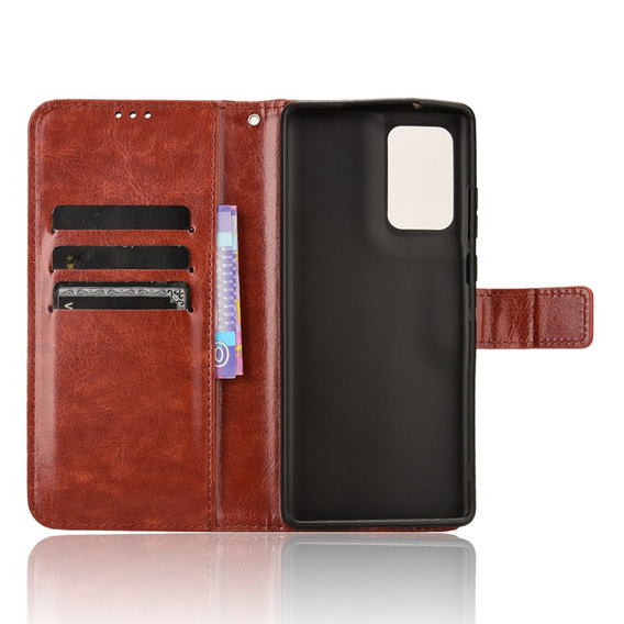 Футляр з клапаном для Motorola Edge 50 Fusion 5G, Crazy Horse Wallet, коричневий