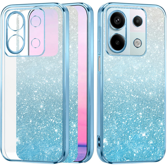 Чехол для Xiaomi Redmi Note 13 5G, Glitter Case CamShield, синий