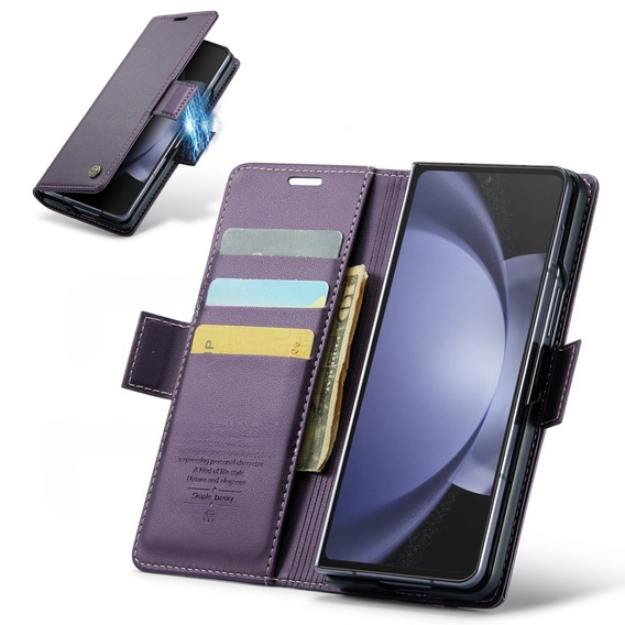 CASE фліп-чохол для Samsung Galaxy Z Fold6 5G, Litchi Wallet, фіолетовий