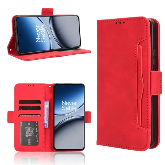 Футляр з клапаном для OnePlus Nord 4, Card Slot, червоний