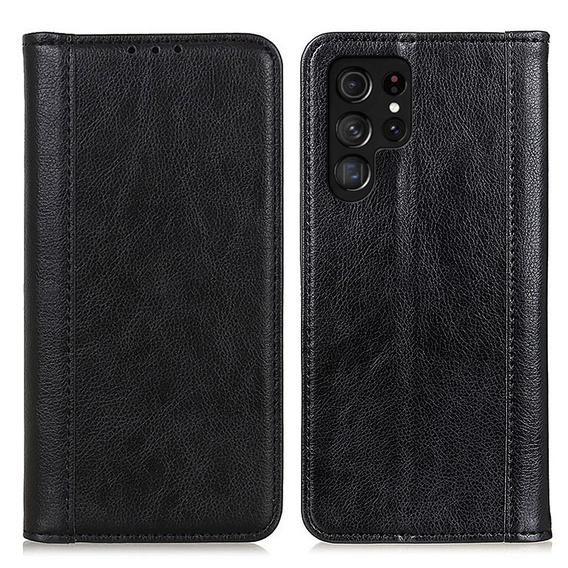 Чoхол до Samsung Galaxy S24 Ultra, Wallet Litchi Leather, чорний