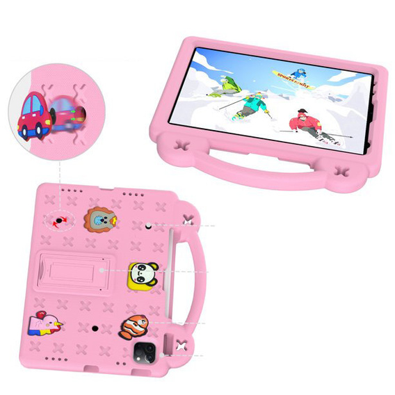 Детский чехол для iPad 10.9 2022 10 Gen, Cute Patterns, с подставкой, розовый
