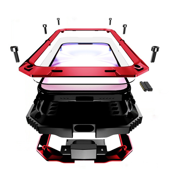 Чохол R-JUST з підставкою та вбудованим склом для iPhone 17