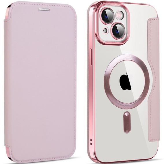 Откидной чехол для iPhone 13, RFID Wallet MagSafe CamShield, розовый