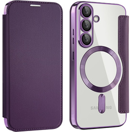 Откидной чехол для Samsung Galaxy S25, RFID Wallet MagSafe CamShield, фиолетовый