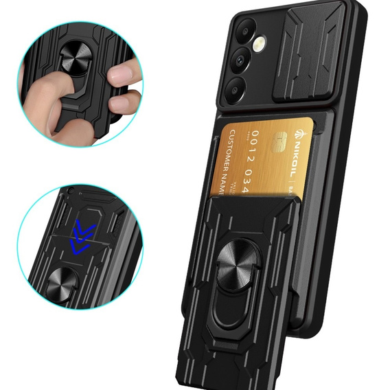 Броньований чохол для Samsung Galaxy A05s, Camera Slide Card Slot, чорний