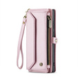 Чохол CASEME для Samsung Galaxy S25 Ultra, RFID Leather Wallet з плечовим ременем, рожевий
