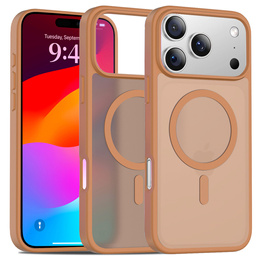 Матовый чехол для iPhone 17 Pro Max, для MagSafe, полупрозрачный коричневый