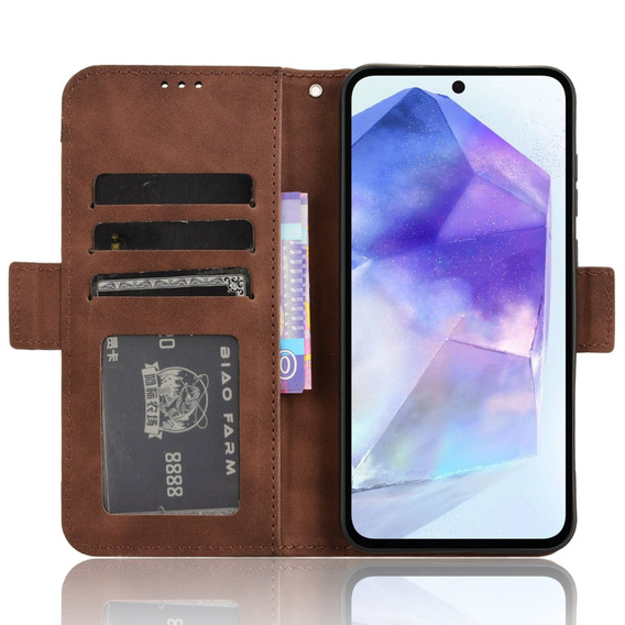 Откидной чехол для Samsung Galaxy A35 5G, Card Slot, коричневый