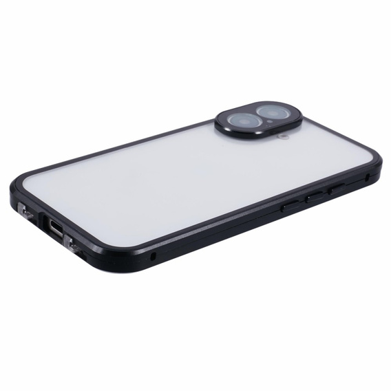 Чехол для iPhone 16, Magnetic Dual Glass, чёрный