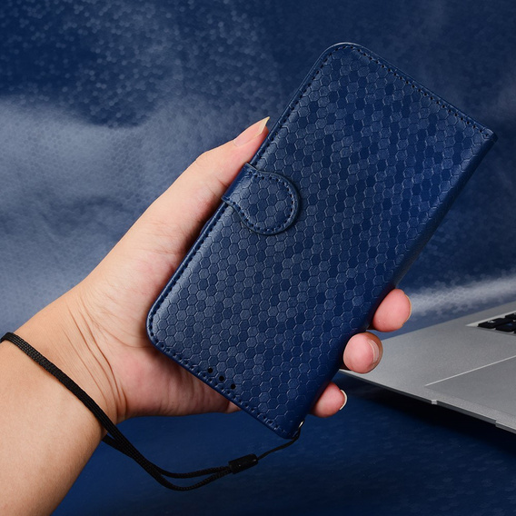 Чехол с откидной крышкой для Oppo Reno 14F, Wallet Rhombus, синий
