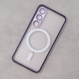 Магнітний чохол Dual Glass MagSafe для Samsung Galaxy S23, фіолетовий