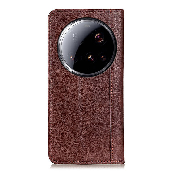 Флип-кейс для Xiaomi 15 Ultra, Split Leather, коричневый