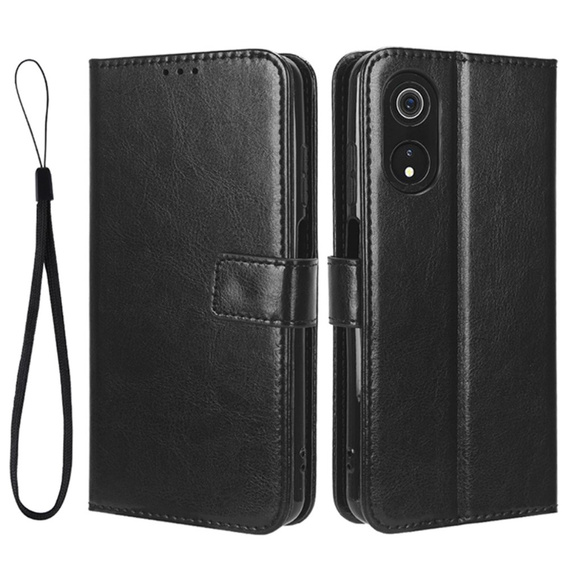 Футляр з клапаном для Cubot P60, Crazy Horse Wallet, чорний