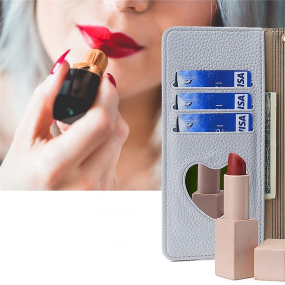 Чохол-книжка для Samsung Galaxy A25 5G, Wallet Zipper Pocket, з дзеркалом, м'яти