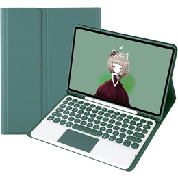 Чохол + клавіатура Samsung Galaxy Tab S6 Lite 2020 P610/P615 / S6 Lite 2022 10.4, Touchpad Pen Slot, темно-зелений